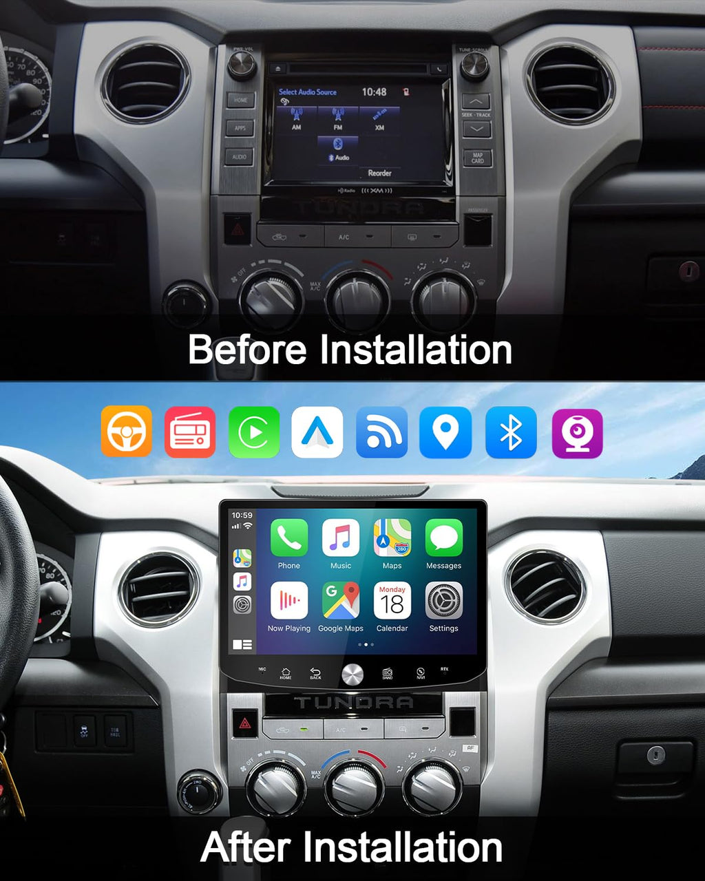 Qualcomm Car Radio Stereo for Toyota Tundra 2007-2013 Sequoia 2007-2022