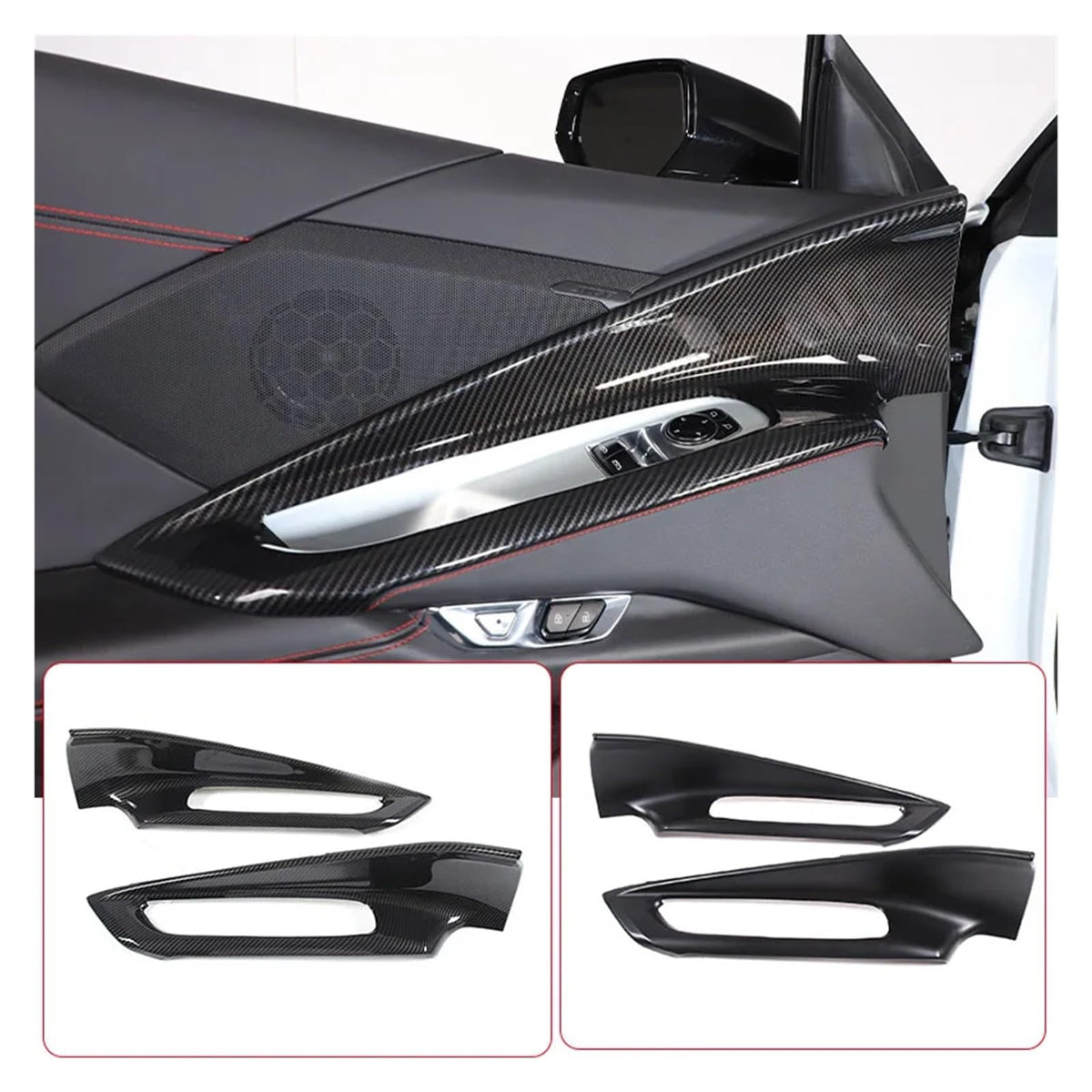Carbon Fiber Window Switch Trim for Corvette C8 2020–2023
