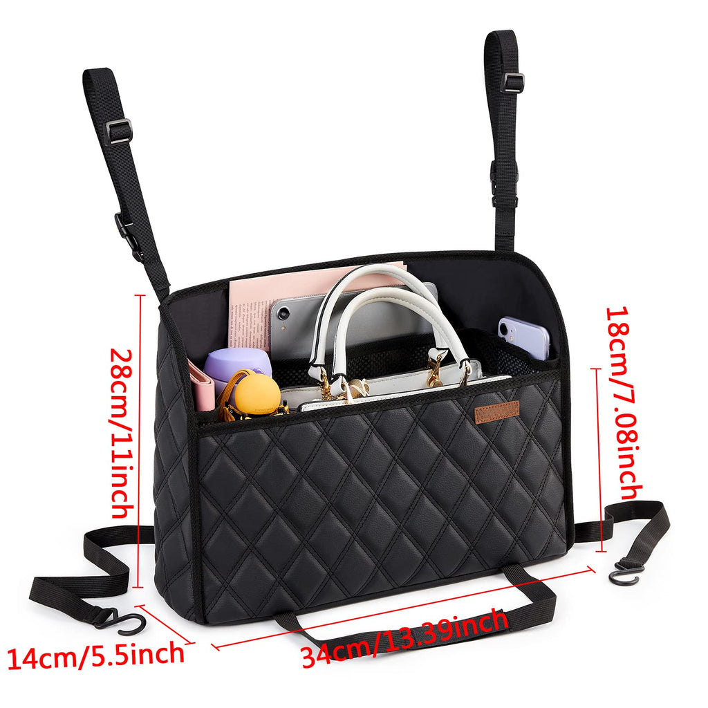 Car Net Pocket Handbag Holder & Between-Seat Storage Organizer