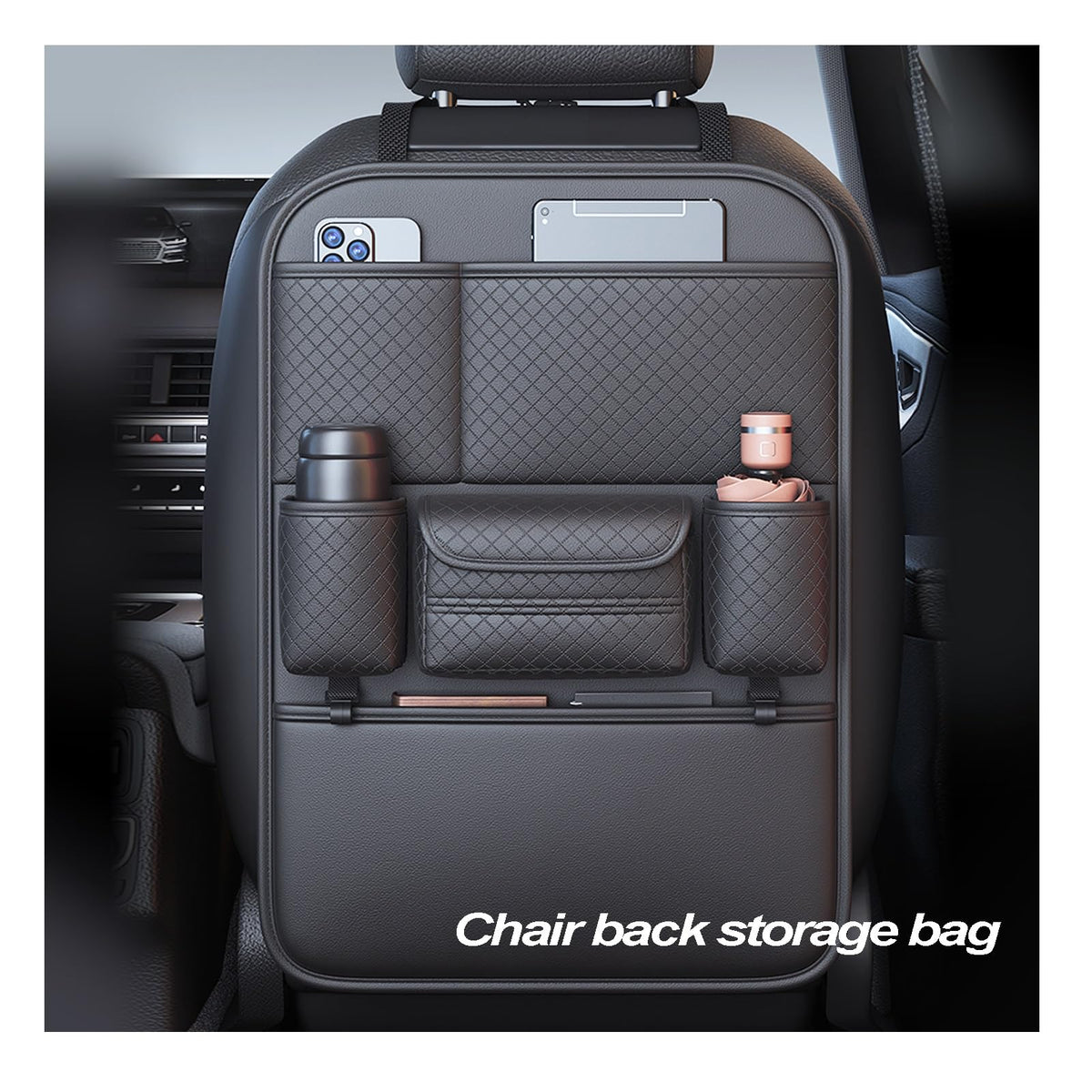 Universal Car Seat Back Organizer with Cup Holder