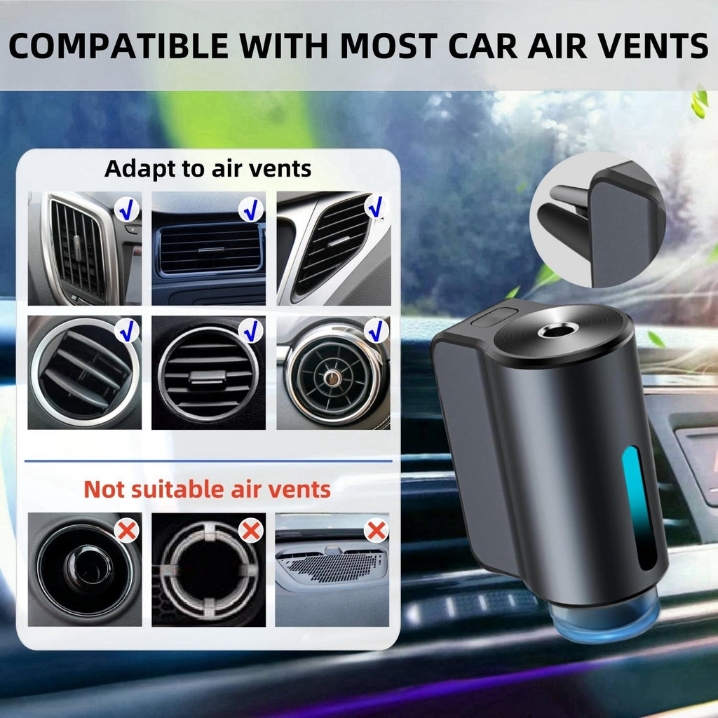 Smart Car Air Freshener Diffuser with 3 Adjustable Modes & Essential Oils