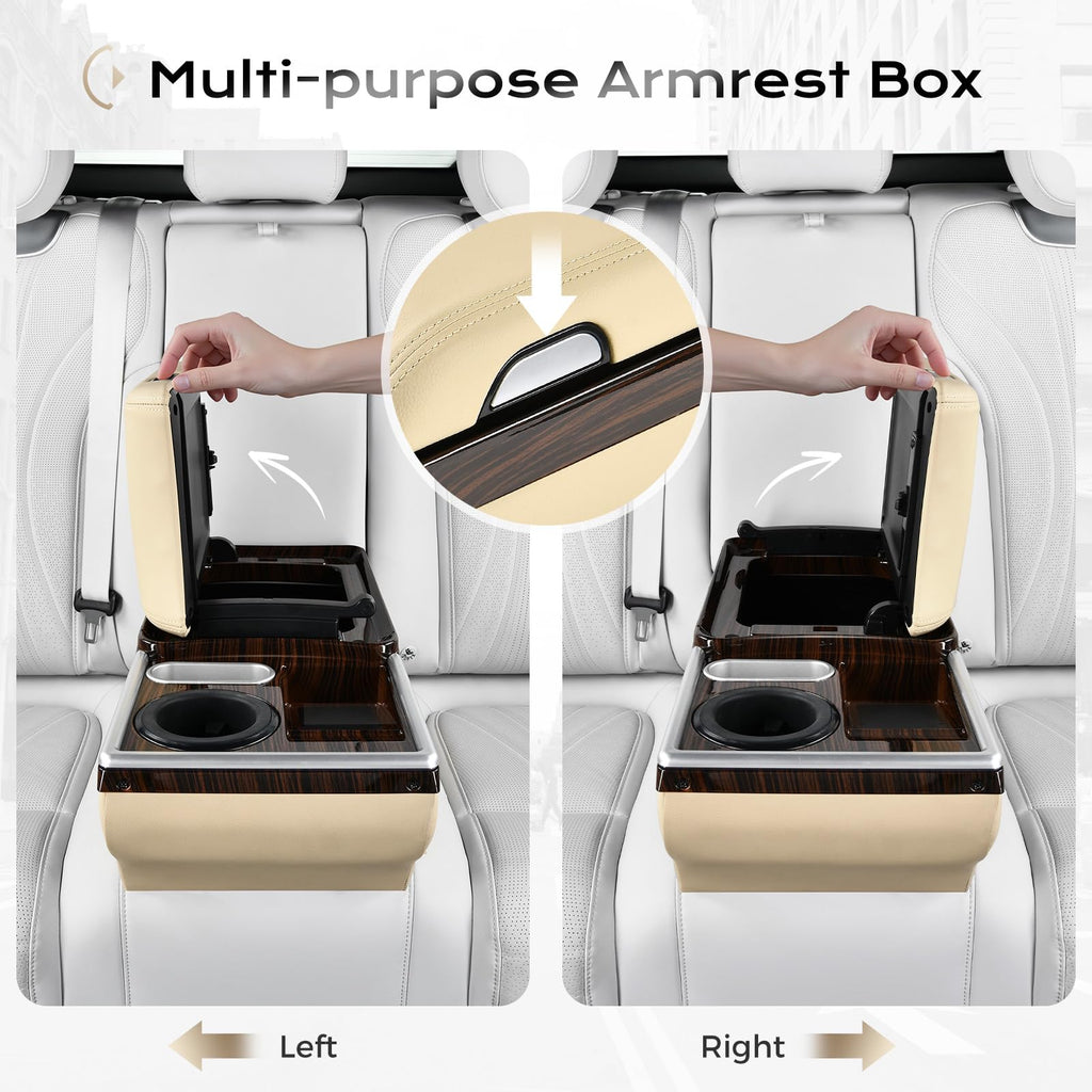 Universal Center Console with Wireless Charging, Cup Holders & Ambient Lighting