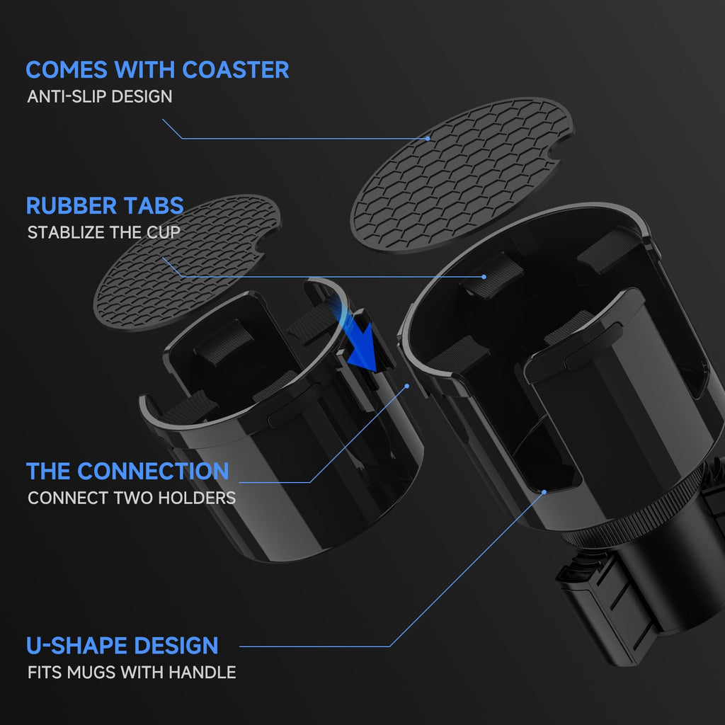 DYLEN Car Cup Holder Expander, 2 in 1 Cup Holder Adapter Extender