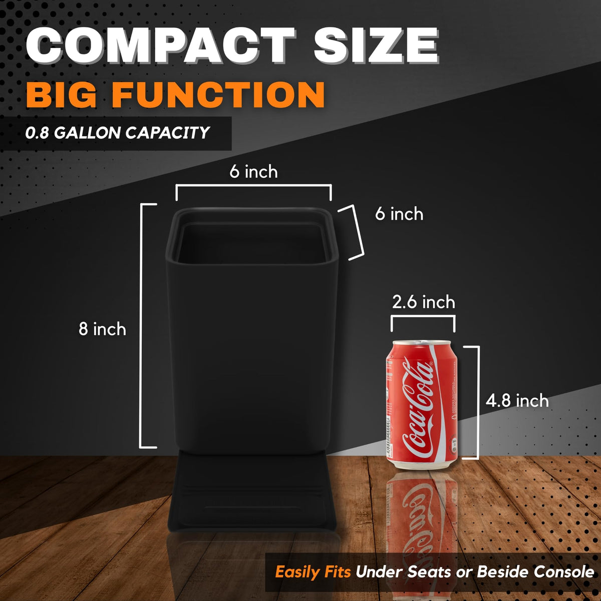 Leakproof Portable Car Trash Can with Stability Wings