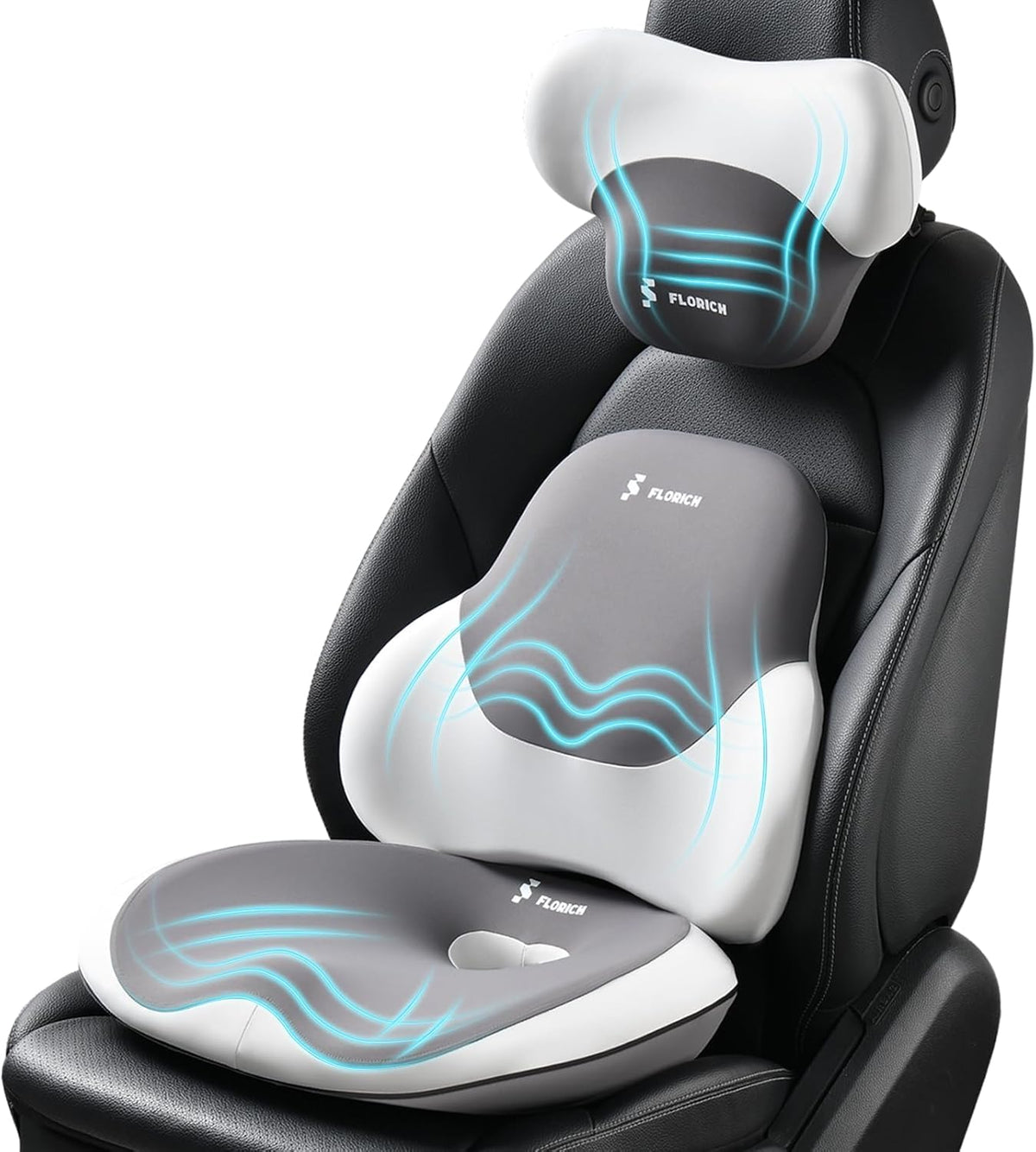 Memory Foam Seat Cushion & Lumbar Support Pillow Set
