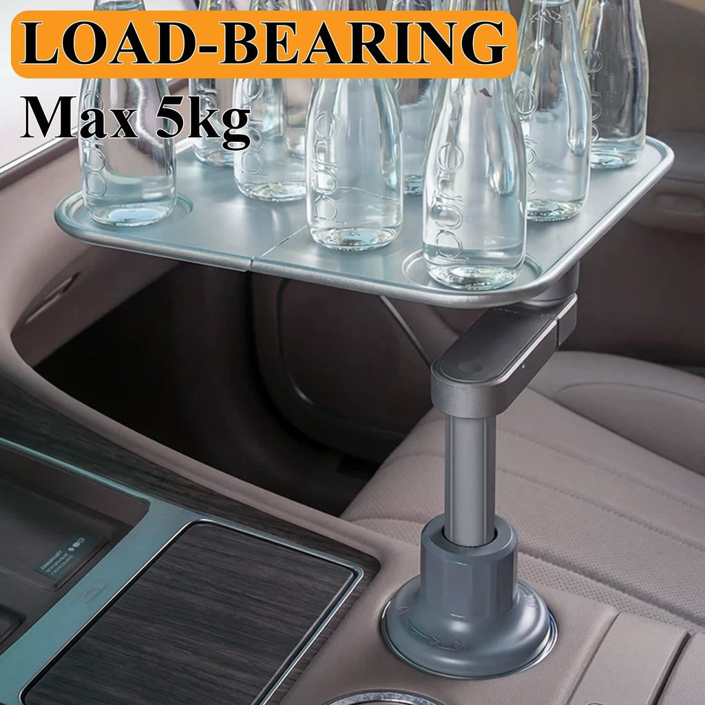 Car Cup Holder Tray with Storage，Car Desk for Laptop
