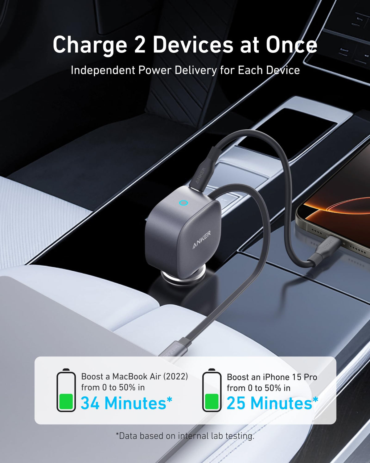 75W Retractable USB-C Car Charger & 3-in-1 Wireless Charging Station
