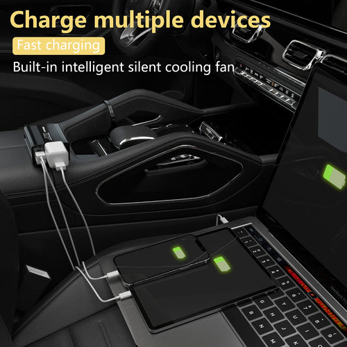 150W Car Power Inverter with AC Outlet & Dual USB Ports