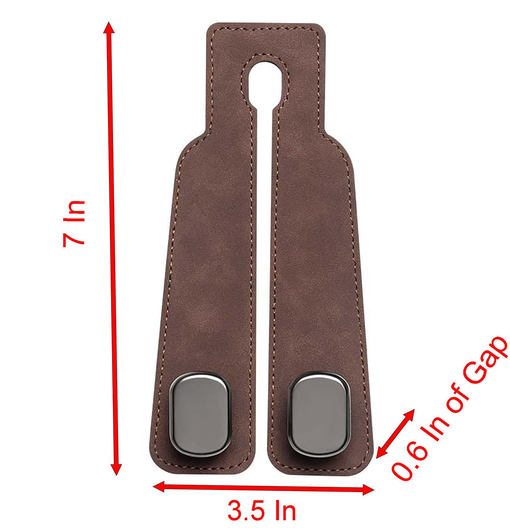 PU Leather & Stainless Steel Car Seat Back Storage Hook