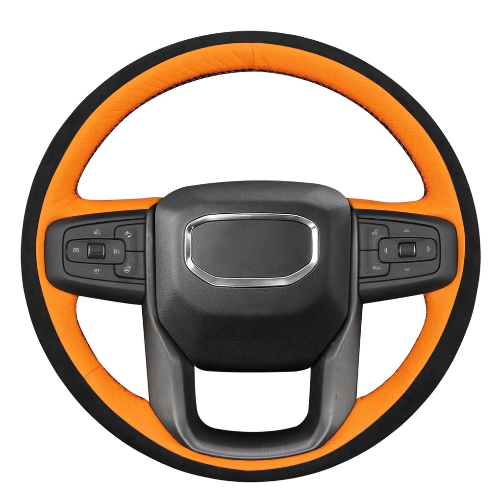 Hand-Stitched Steering Wheel Cover for GMC Sierra & Yukon Models