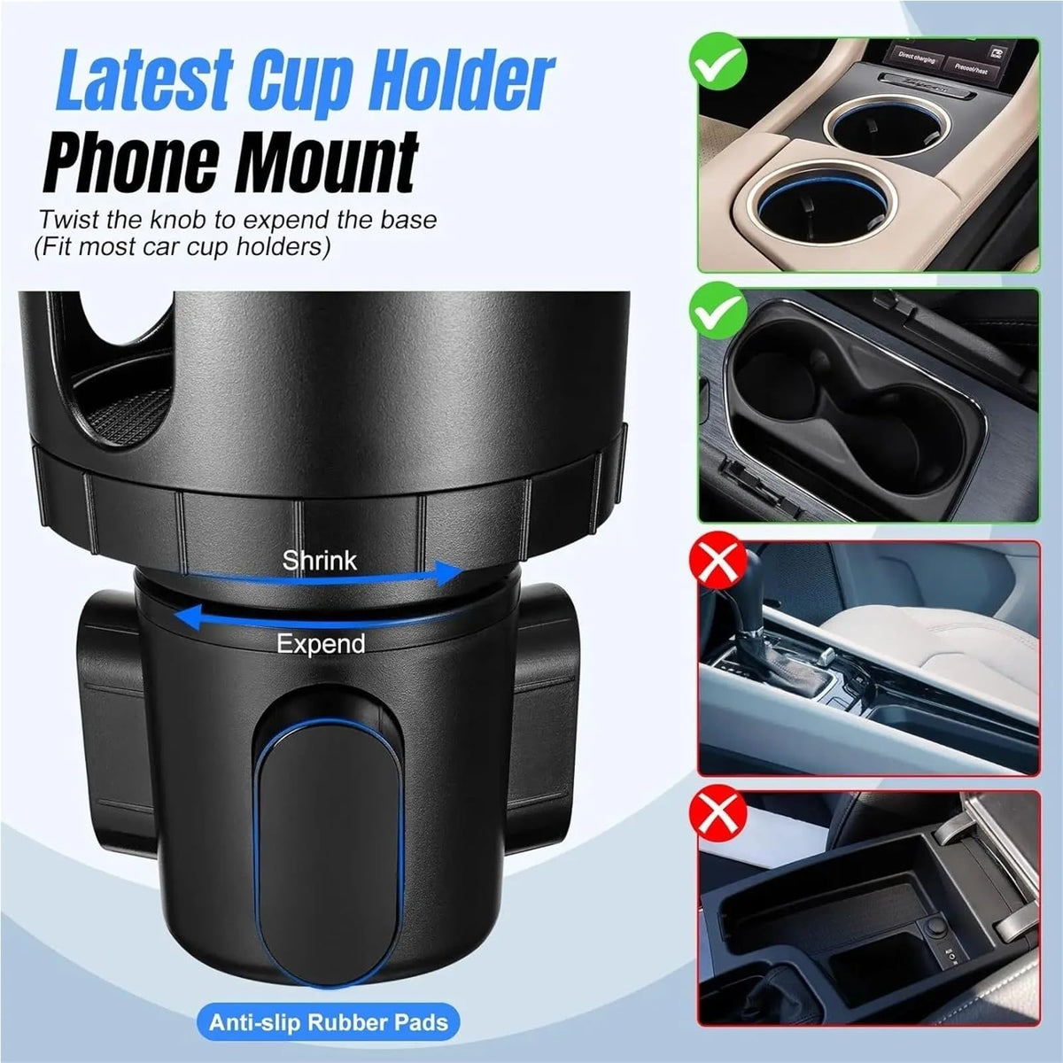 2-in-1 Car Cup & Phone Holder