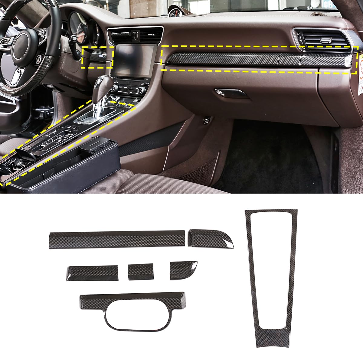 Carbon Fiber Center Console Gear Shift Trim for Porsche 911 & 718