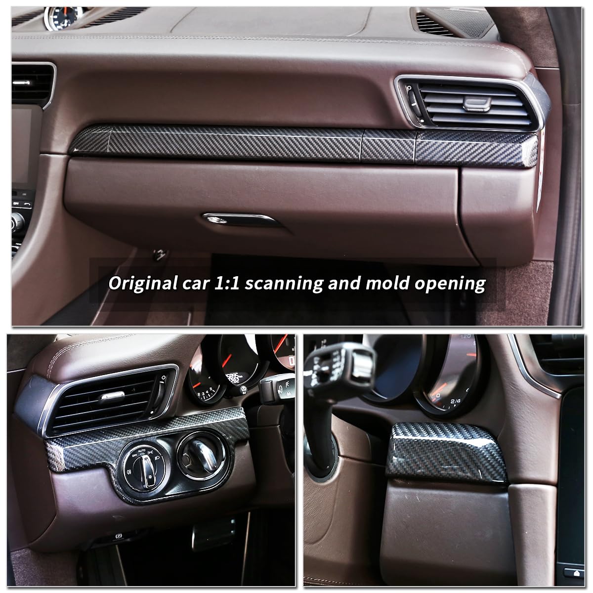 Carbon Fiber Center Console Gear Shift Trim for Porsche 911 & 718