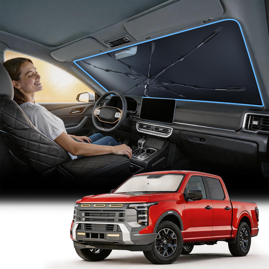Foldable Windshield Sun Shade Umbrella with Heat Shield