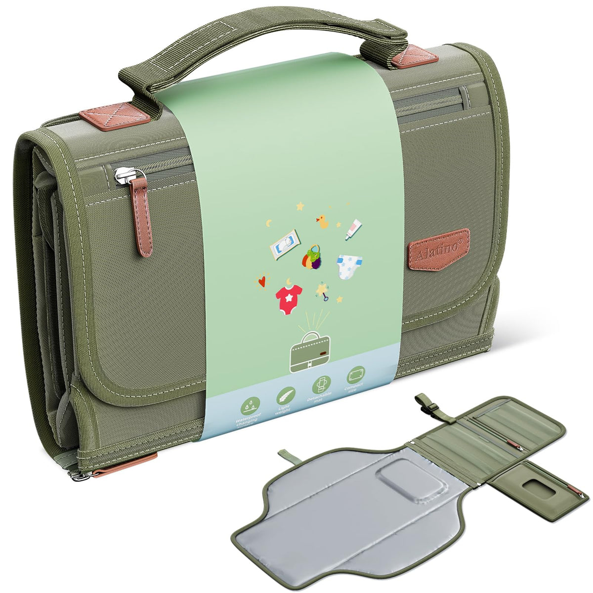 Alatino Portable Diaper Changing Pad for Baby