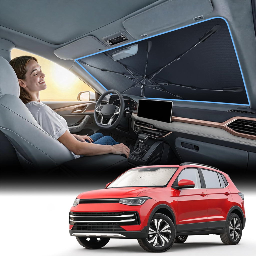 Foldable Windshield Sun Shade Umbrella with Heat Shield