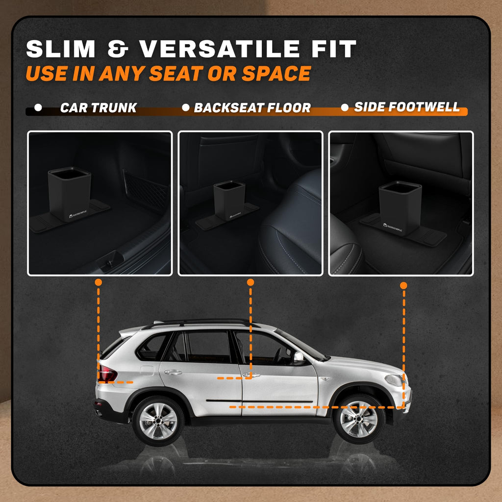 Leakproof Portable Car Trash Can with Stability Wings